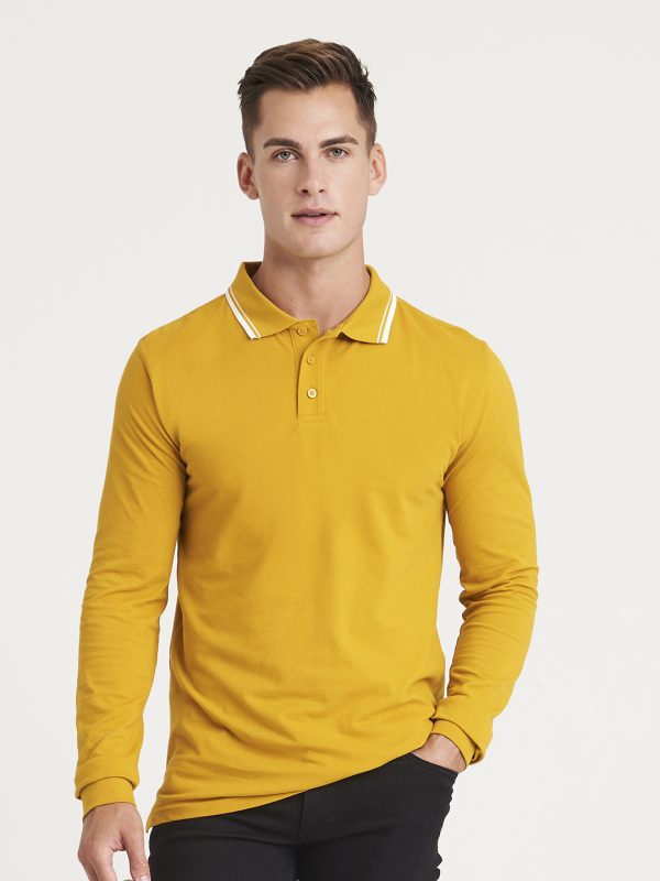 Long sleeve tipped 100 polo