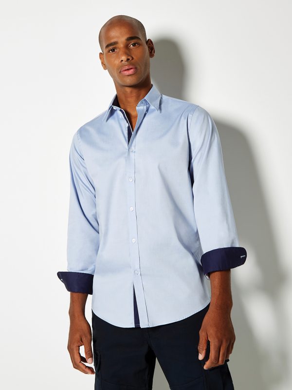 Contrast premium Oxford shirt (button-down collar) long-sleeved (tailored fit)