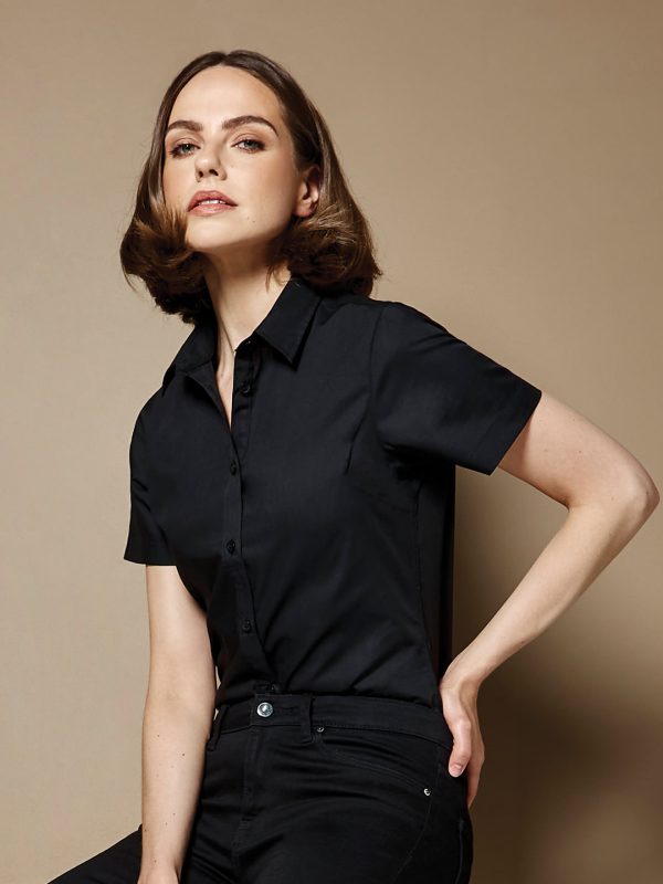 Women's poplin shirt short sleeve