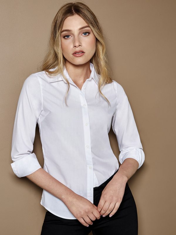 Women's poplin shirt long sleeve