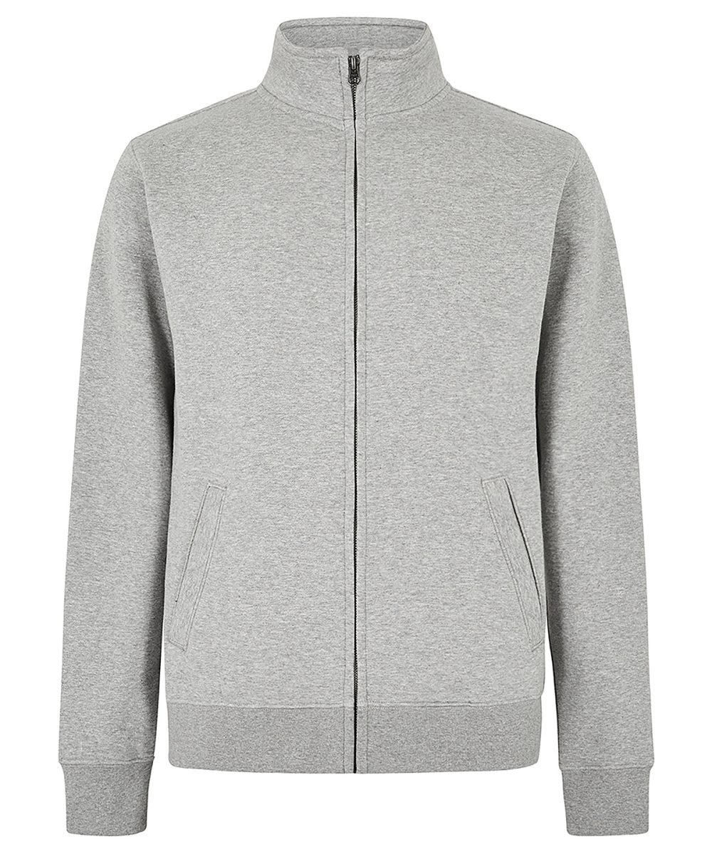 Heather Grey Regular fit zipped sweatshirt