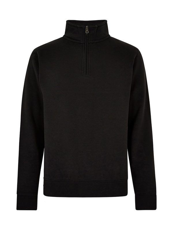 Black Regular fit ¼-zip sweatshirt