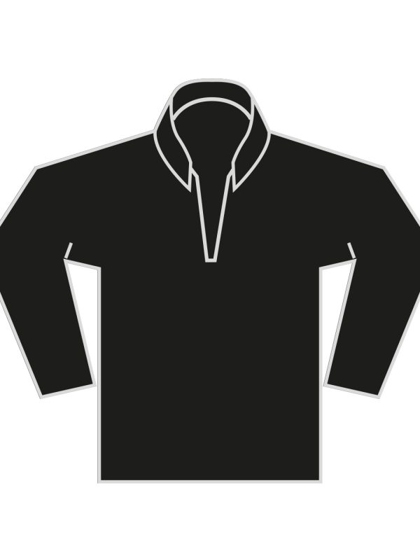 Black Regular fit 1/4-zip piqué sweatshirt