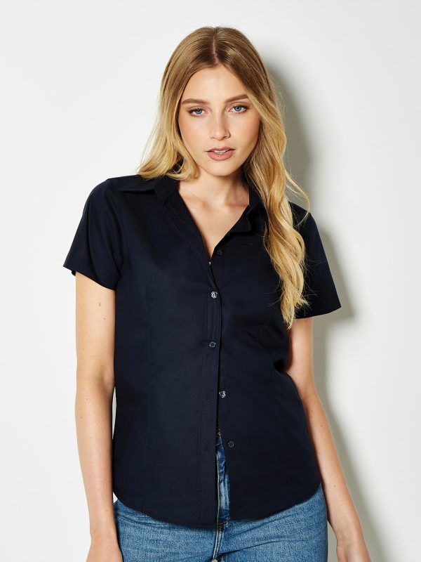 Women's workplace Oxford blouse short-sleeved (tailored fit)