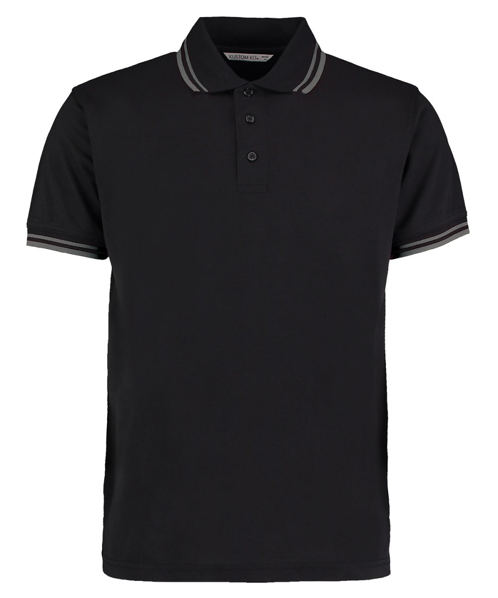 Black/Charcoal Tipped collar polo (classic fit)