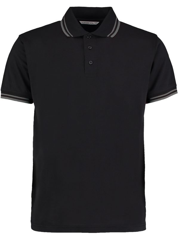 Black/Charcoal Tipped collar polo (classic fit)