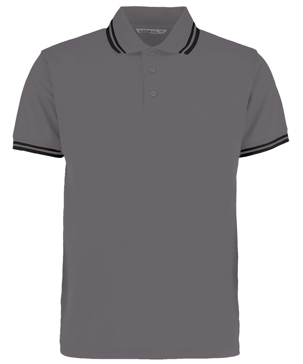 Charcoal/Black Tipped collar polo (classic fit)