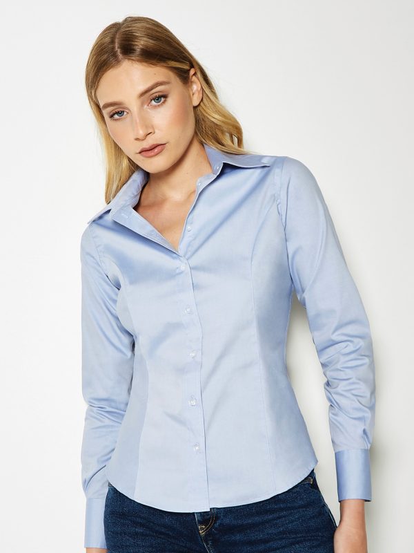 Women's corporate Oxford blouse long-sleeved (tailored fit)