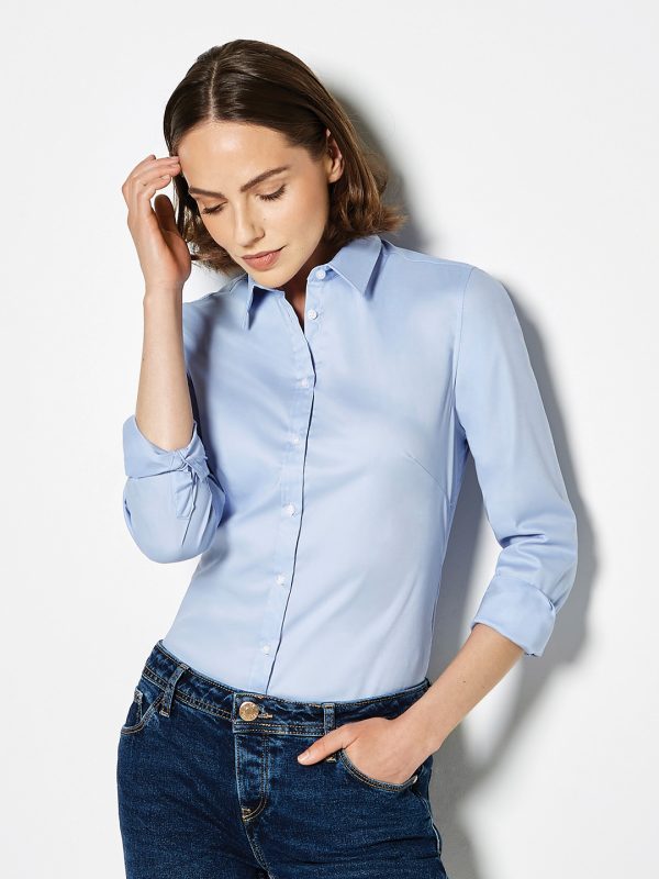 Women's stretch Oxford shirt long-sleeved (tailored fit)