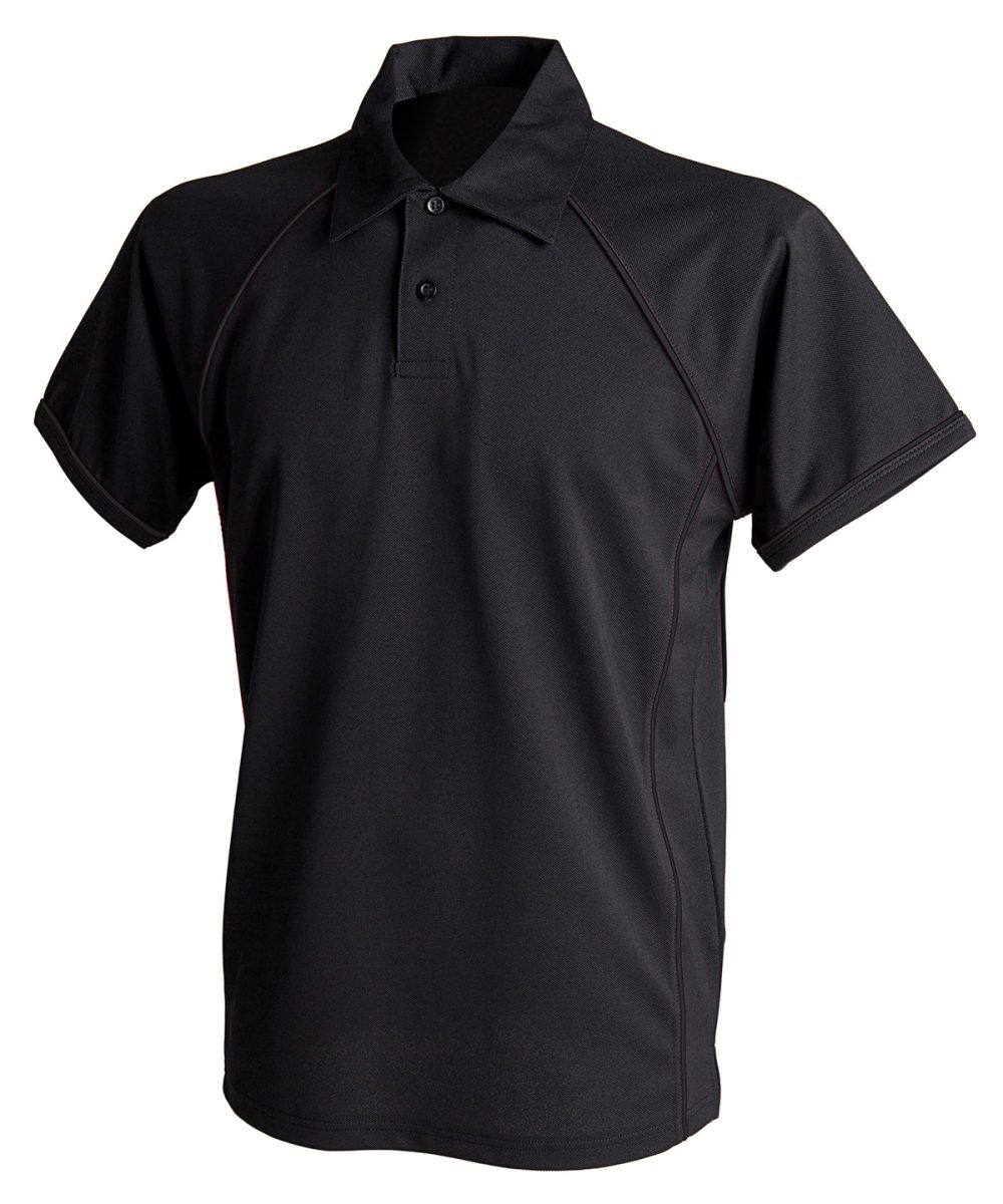 Black/Black† Piped performance polo