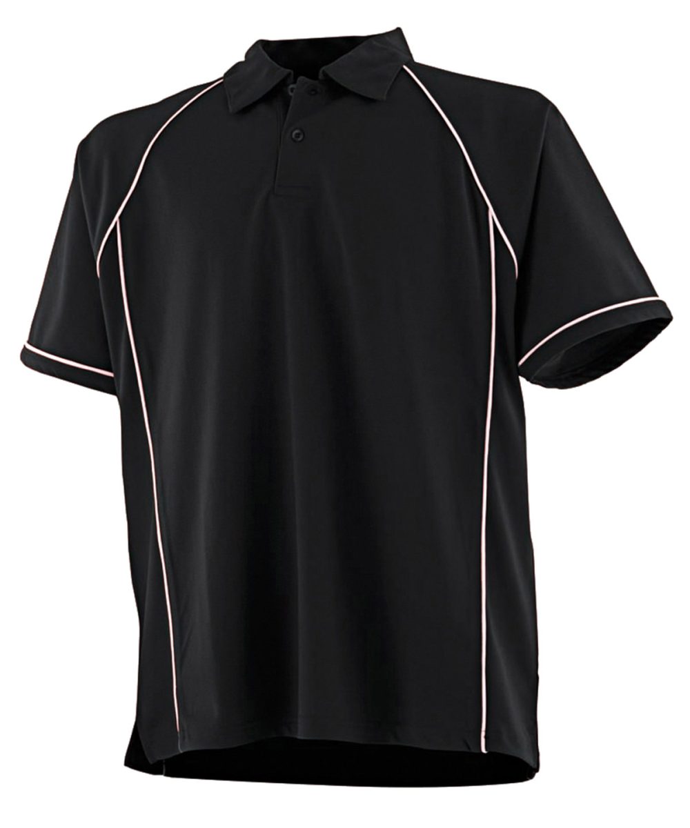 Black/White*† Piped performance polo