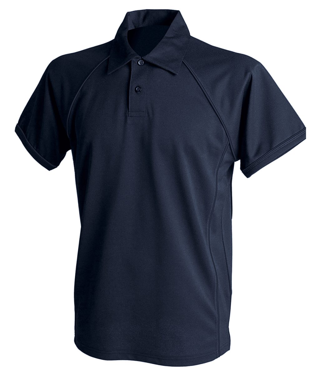 Navy/Navy Piped performance polo