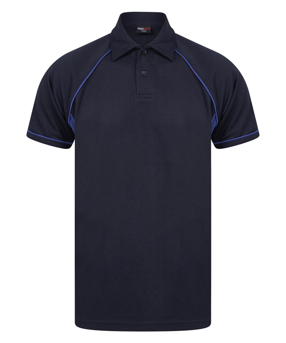 Navy/Royal/Royal* Piped performance polo