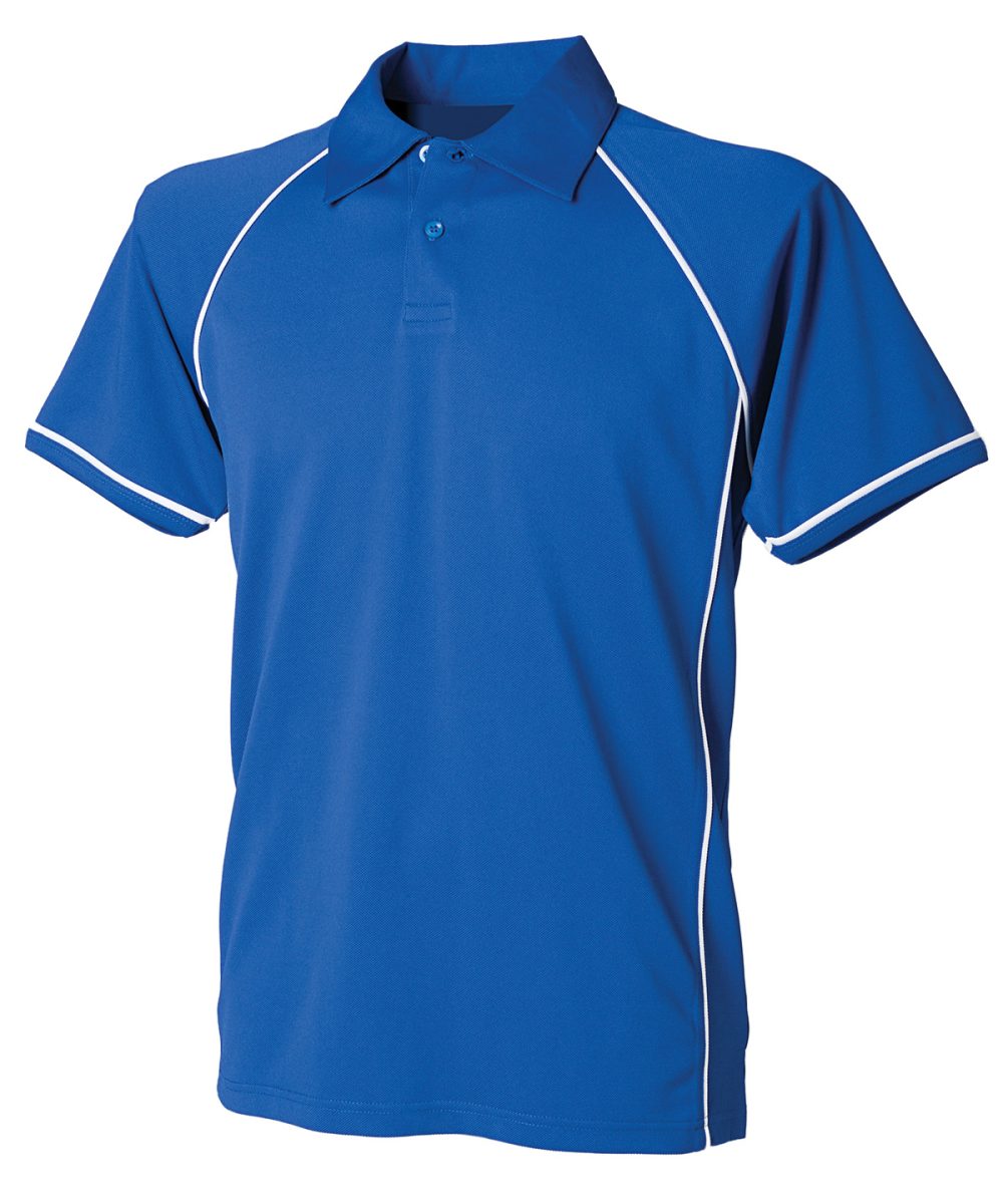 Royal/White* Piped performance polo