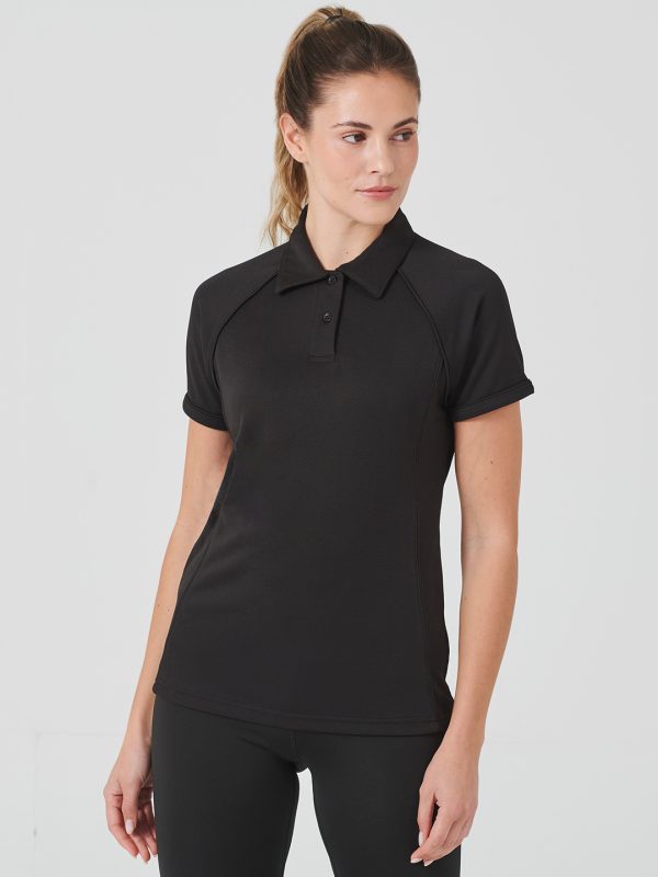 Women's piped performance polo