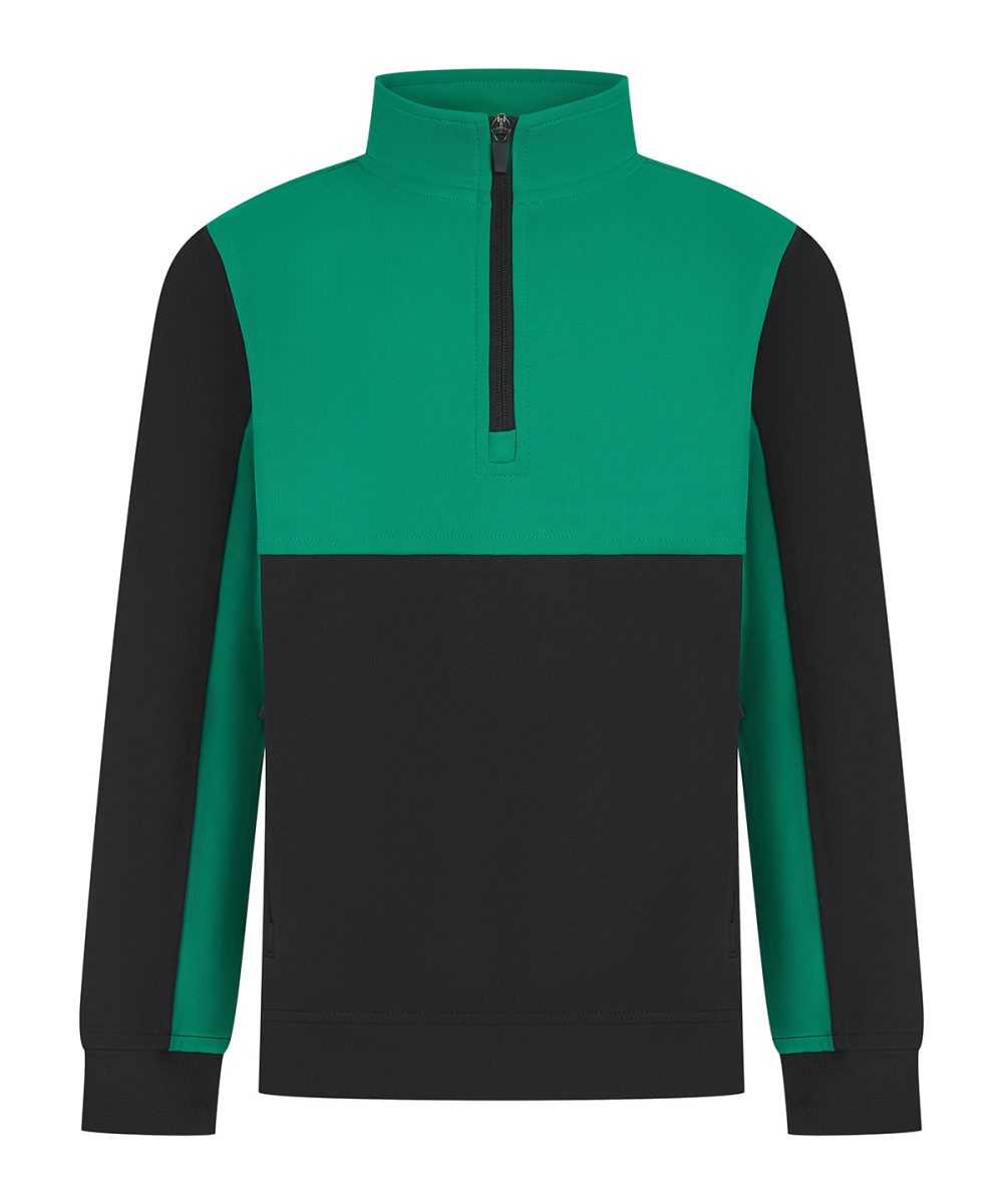 Black/Emerald Kids ¼-tracksuit top