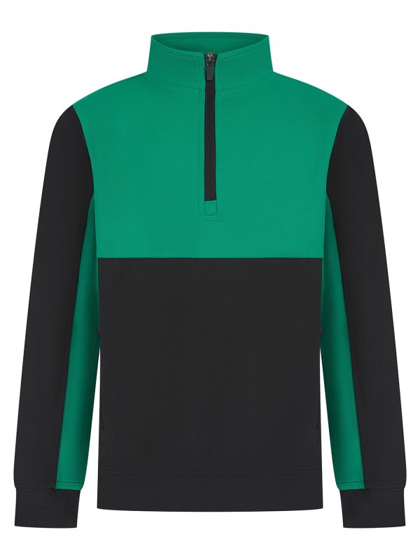 Black/Emerald Kids ¼-tracksuit top