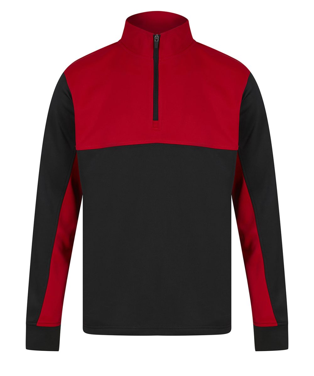 Black/Red Kids ¼-tracksuit top