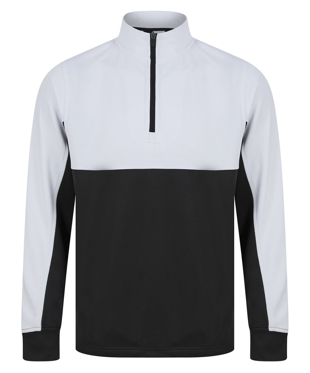 Black/White Kids ¼-tracksuit top