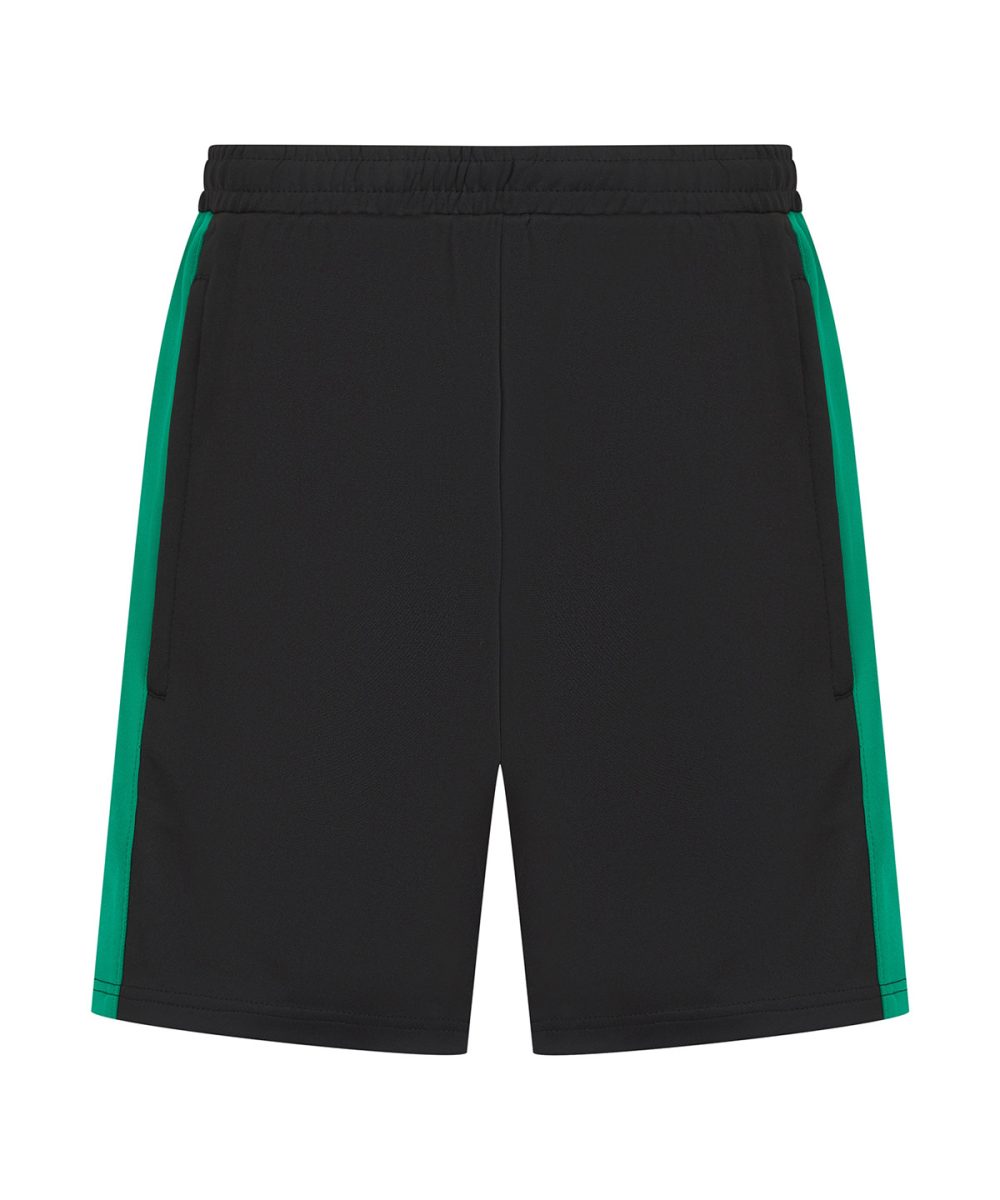 Black/Emerald Knitted shorts with zip pockets