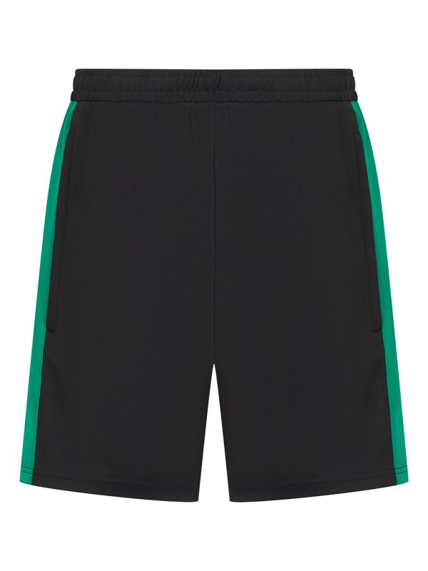 Black/Emerald Knitted shorts with zip pockets