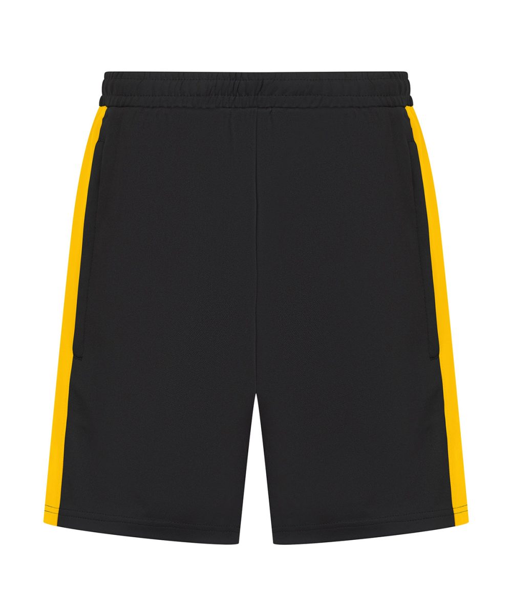 Black/Gold Knitted shorts with zip pockets