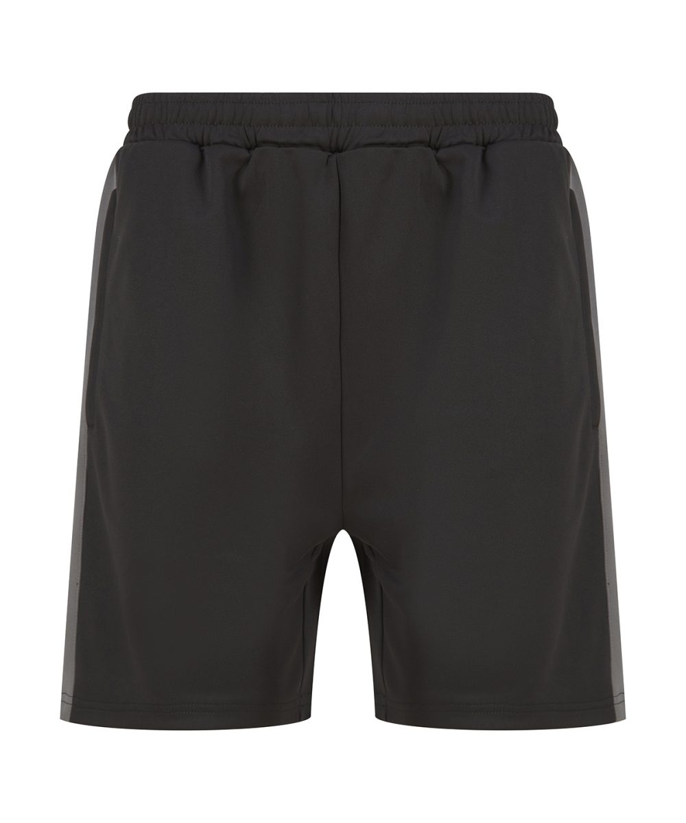 Black/Gunmetal Knitted shorts with zip pockets