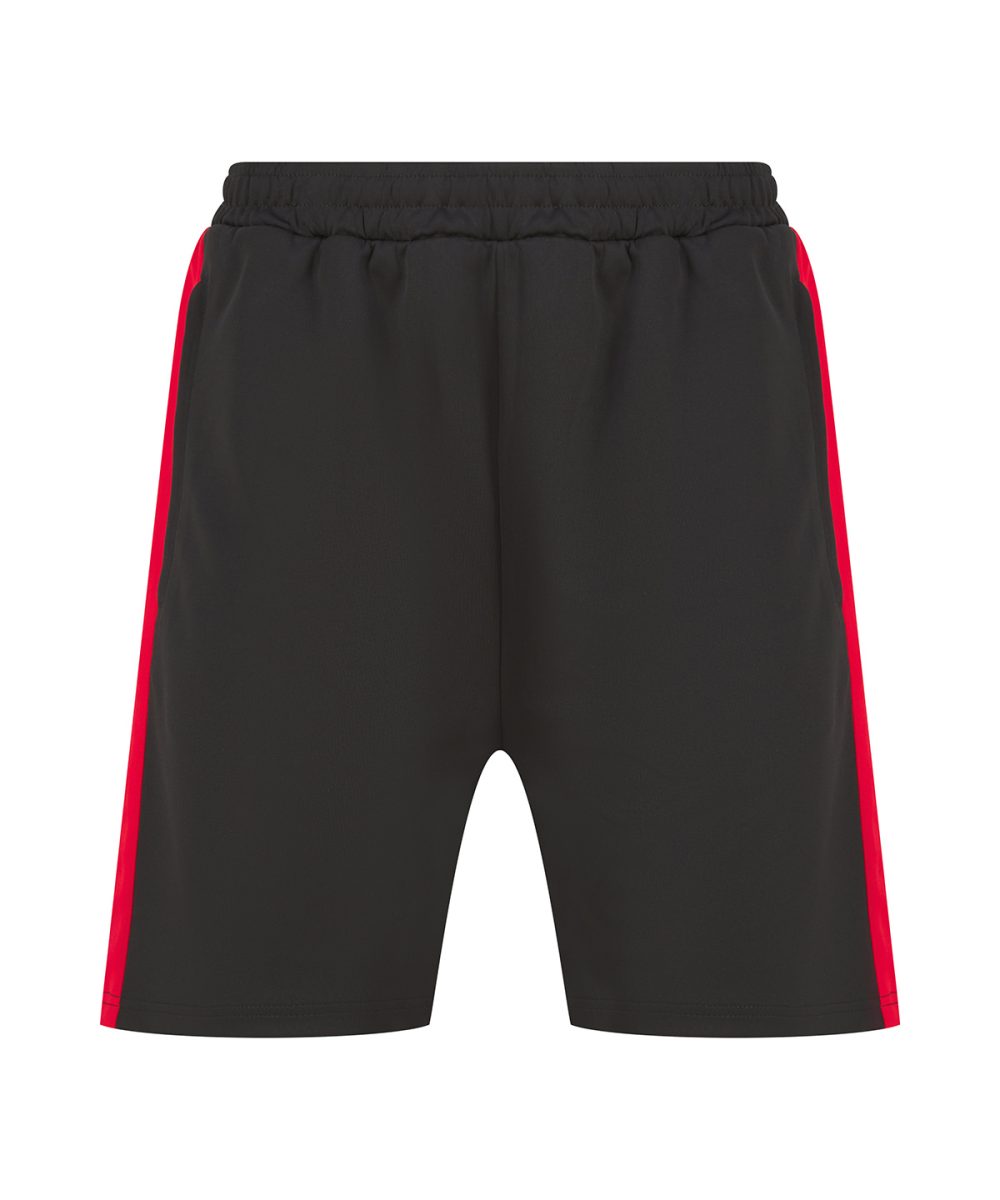 Black/Red Knitted shorts with zip pockets