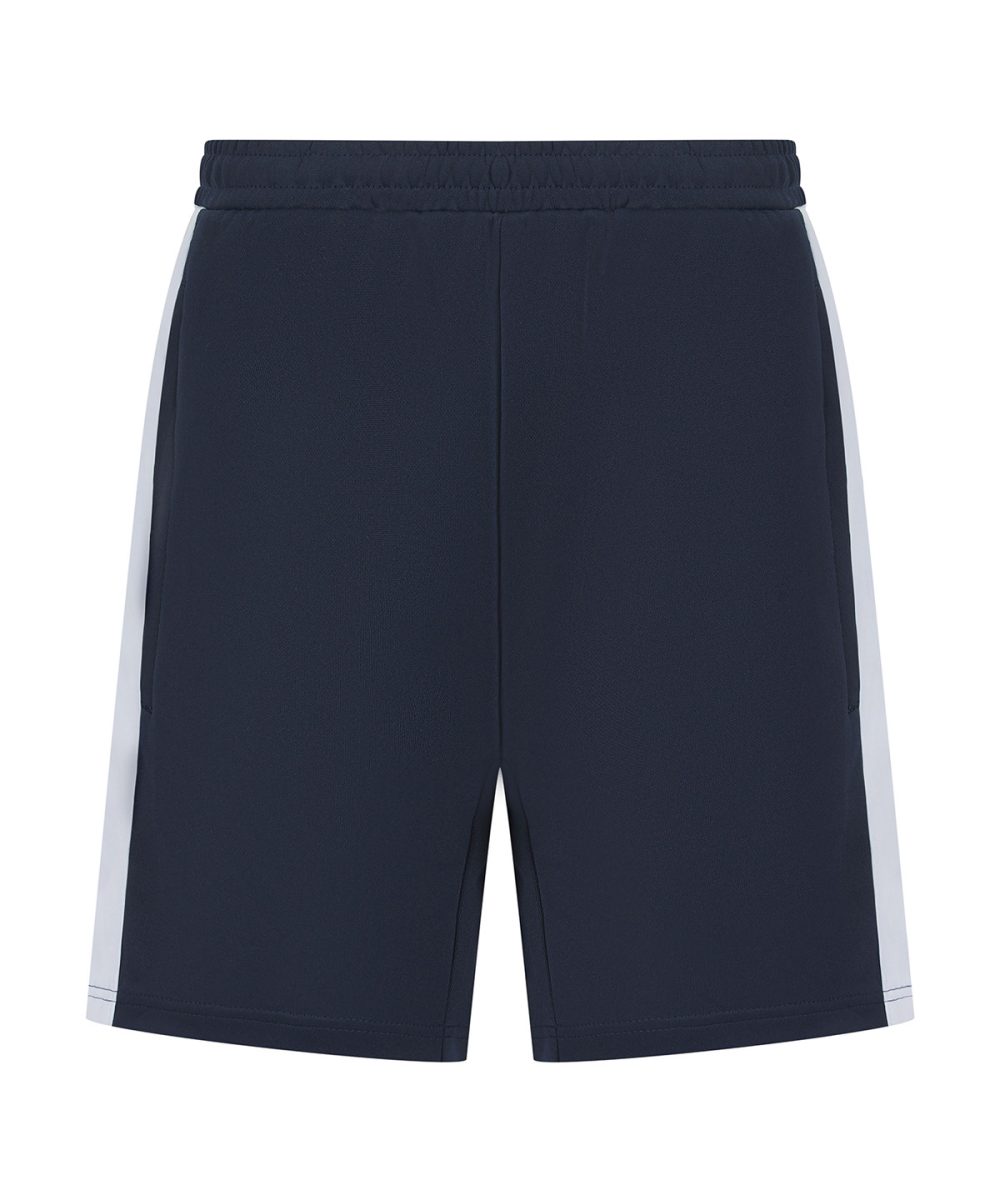 Navy/White Knitted shorts with zip pockets