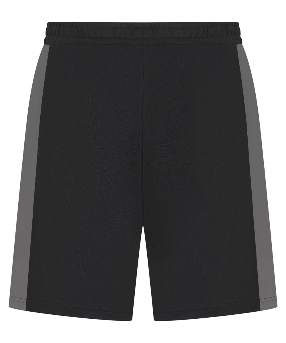 Black/Gunmetal Kids knitted shorts with zip pockets