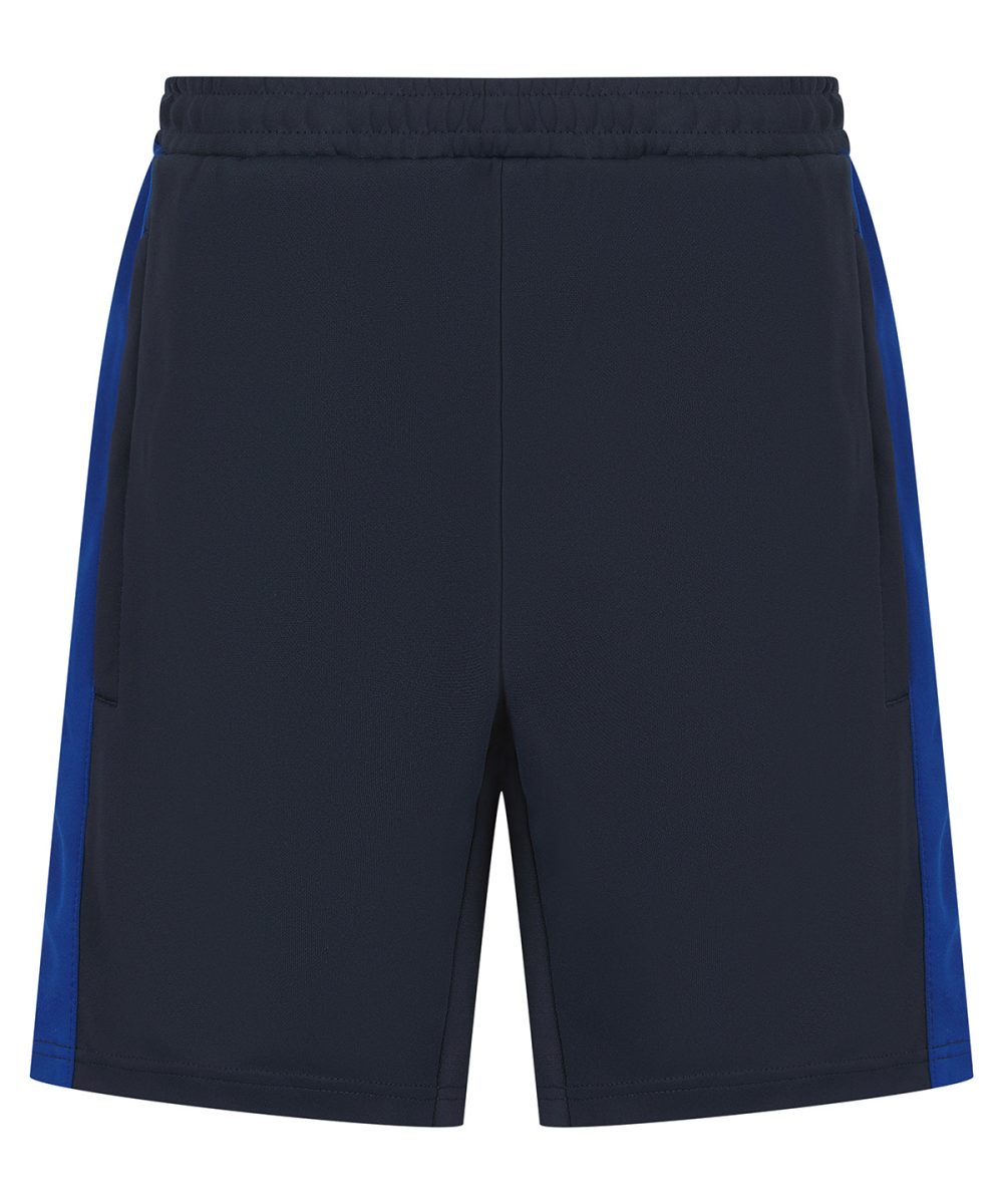 Navy/Royal Kids knitted shorts with zip pockets