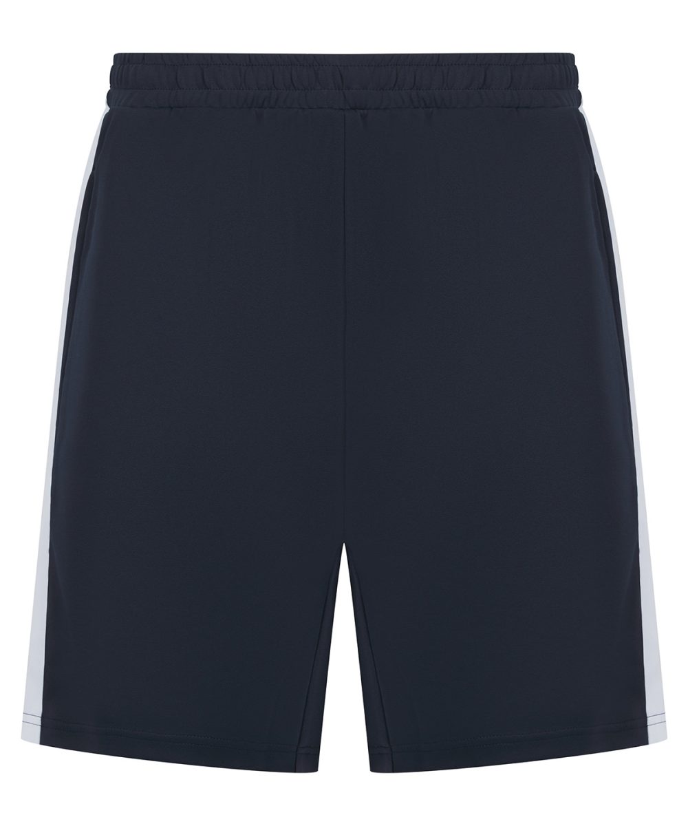 Navy/White Kids knitted shorts with zip pockets