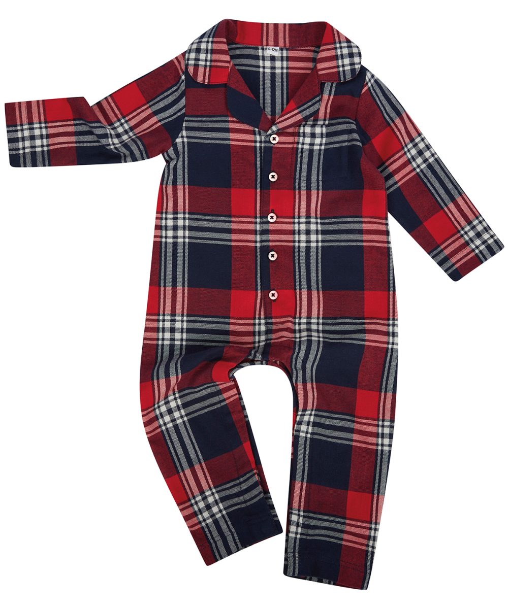 Red/Navy Check Tartan all-in-one