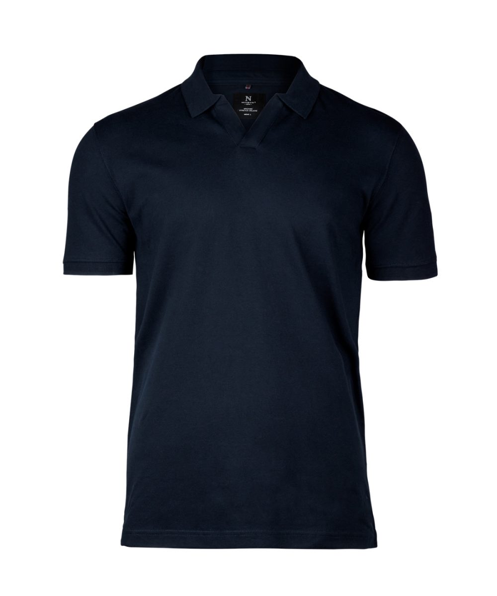 Dark Navy Harvard v-neck – stretch deluxe polo