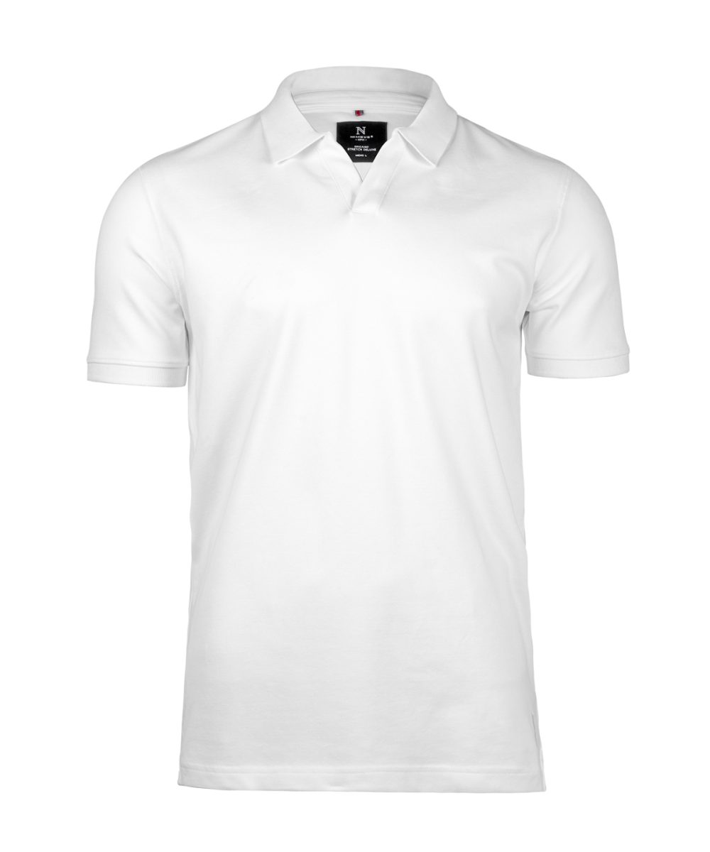 White Harvard v-neck – stretch deluxe polo