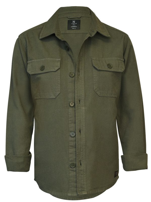 Light Olive Napa unisex – versatile overshirt