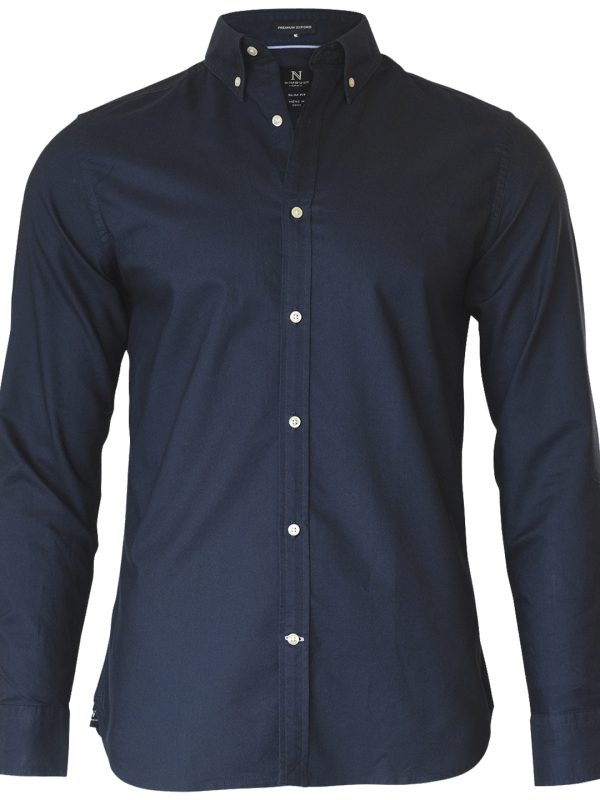 Ocean Blue Rochester Slim Fit – classic Oxford shirt