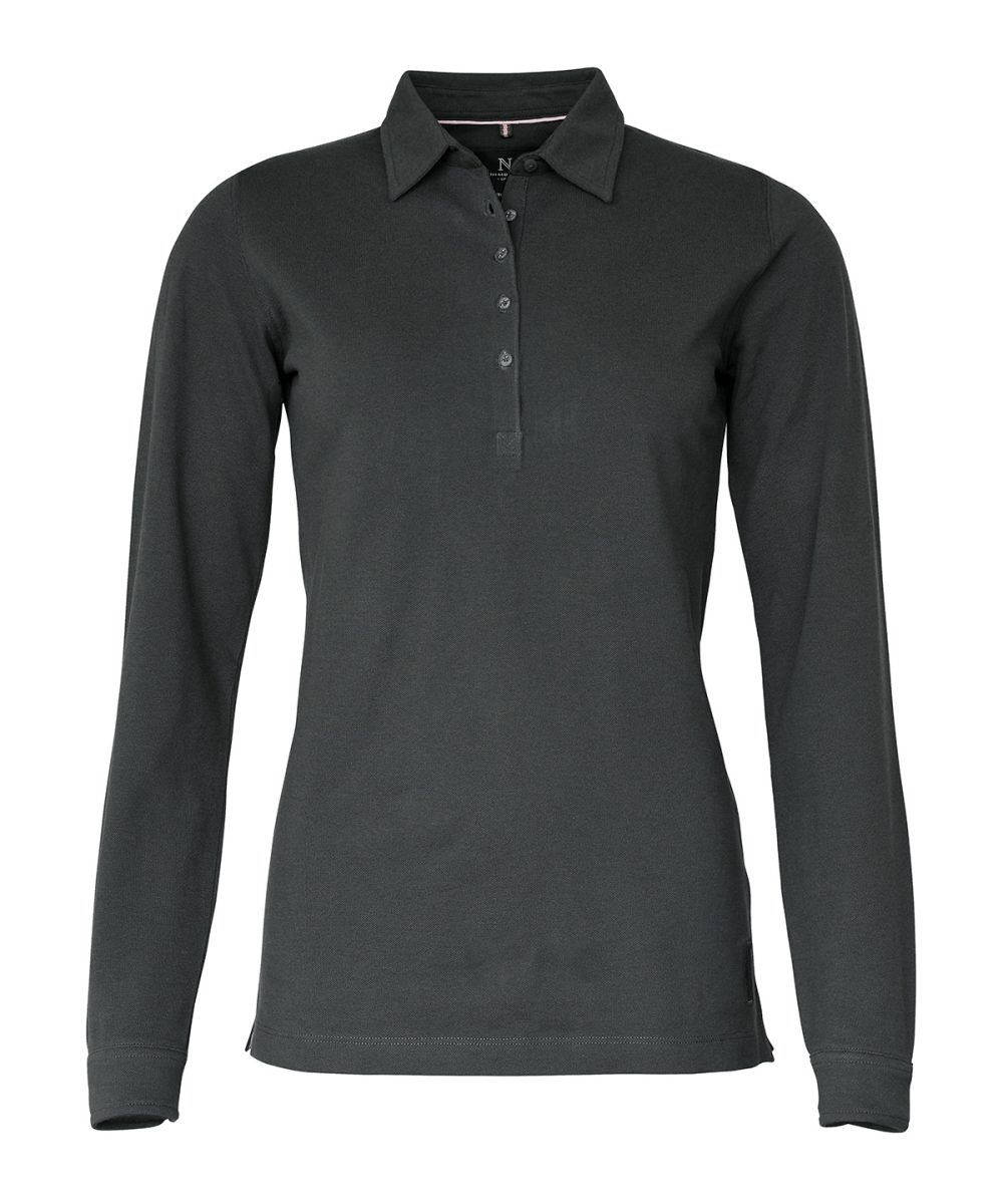 Charcoal Women’s Carlington – deluxe long sleeve polo