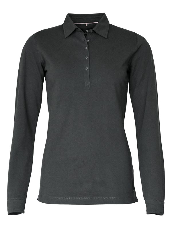 Charcoal Women’s Carlington – deluxe long sleeve polo