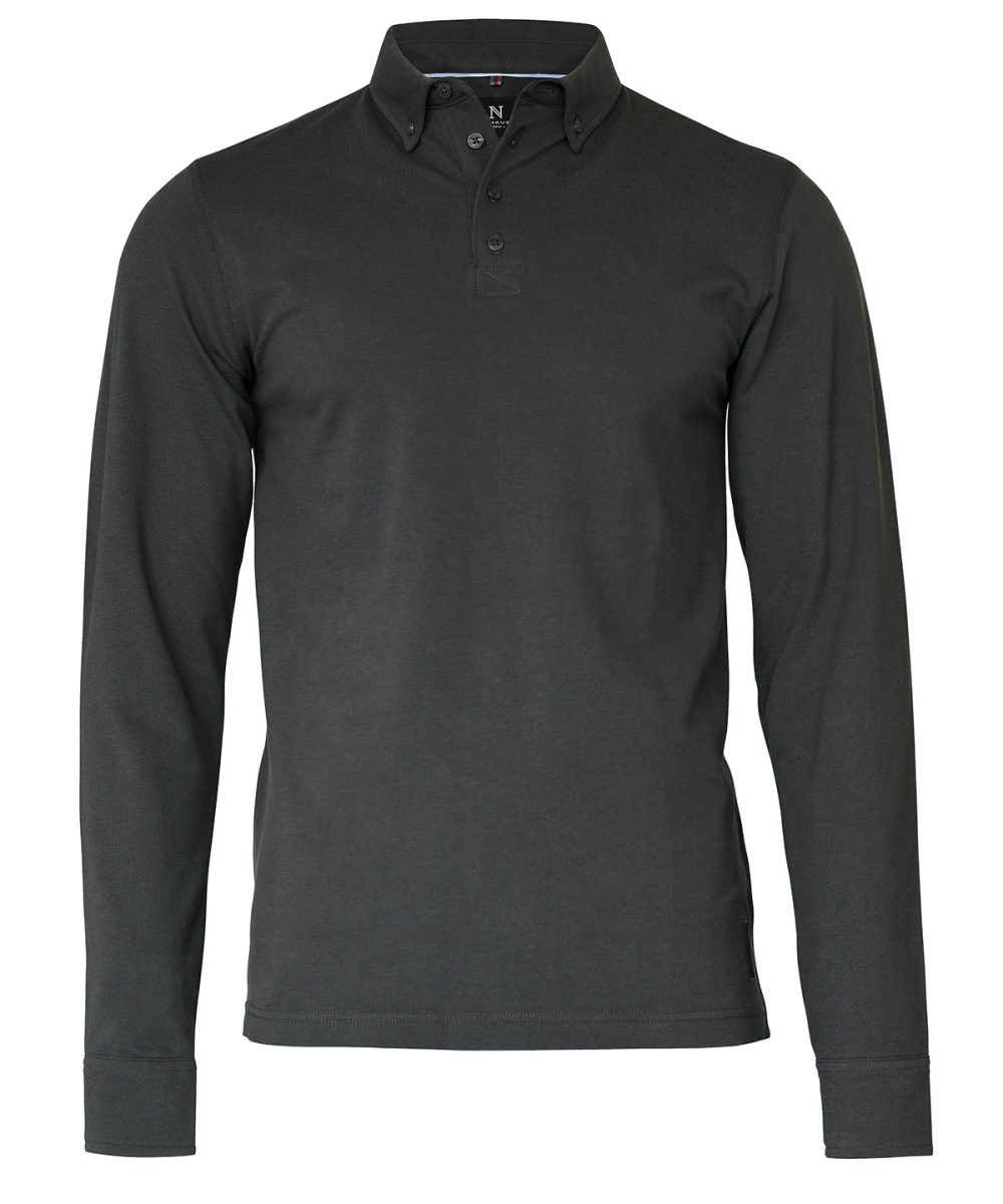 Charcoal Carlington – deluxe long sleeve polo