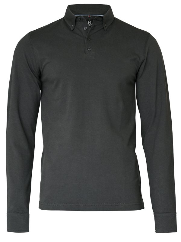 Charcoal Carlington – deluxe long sleeve polo