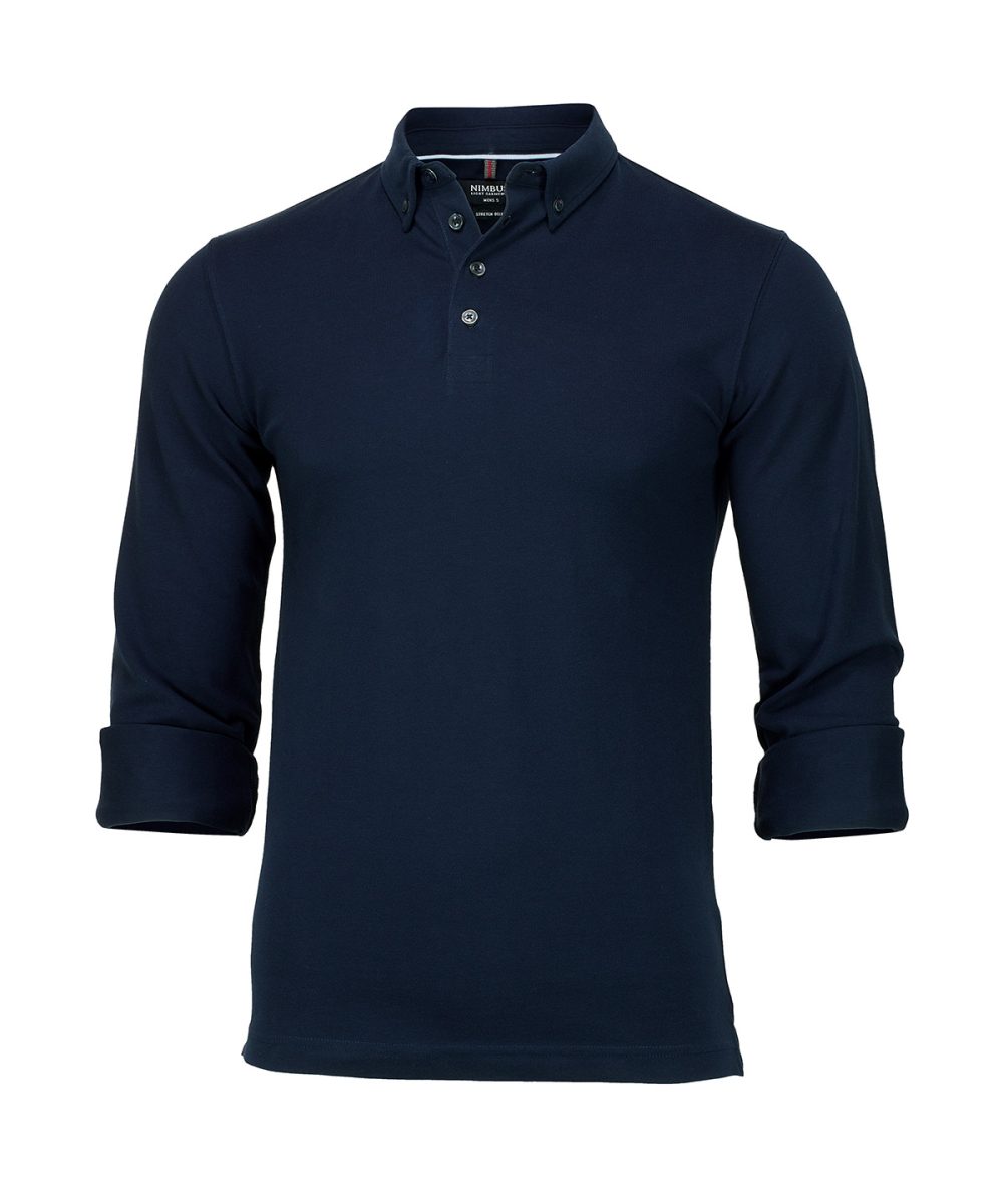 Dark Navy Carlington – deluxe long sleeve polo