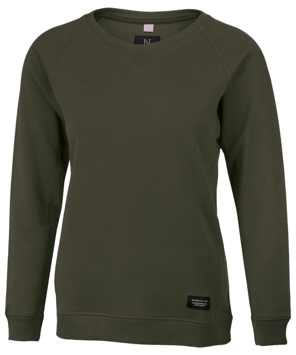 Olive Women’s Newport – luxury lightweight crewneck