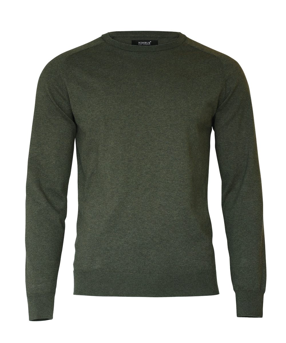 Olive Melange Brighton – elegant round neck