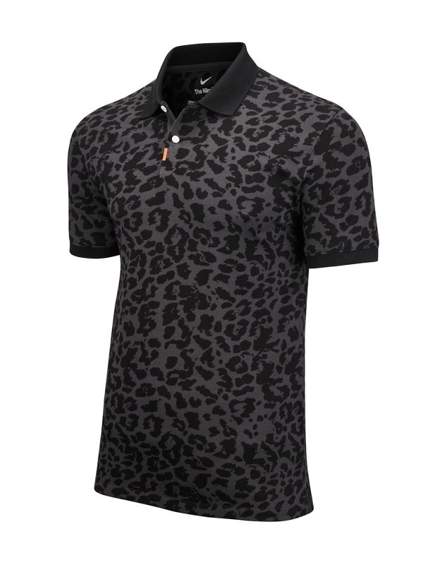 Smoke Grey/Black Nike polo golf primal print slim