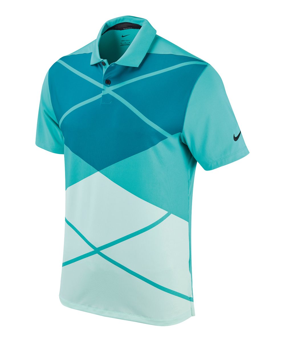 Washed Teal/Black Nike Vapor argyle print polo