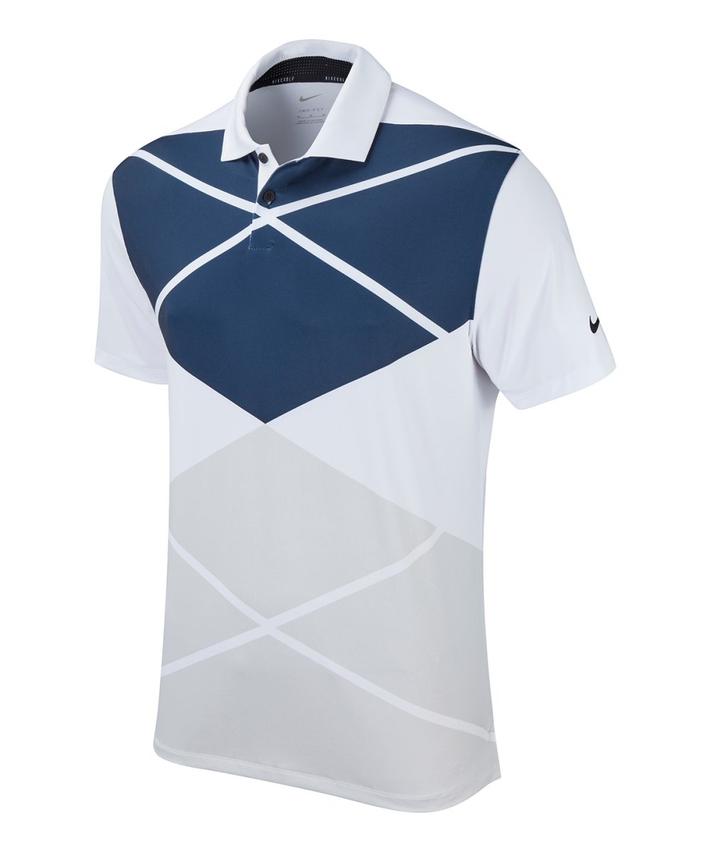 White/Black Nike Vapor argyle print polo