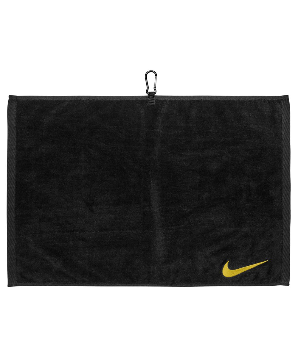 Black/Metallic Gold Nike performance golf towel