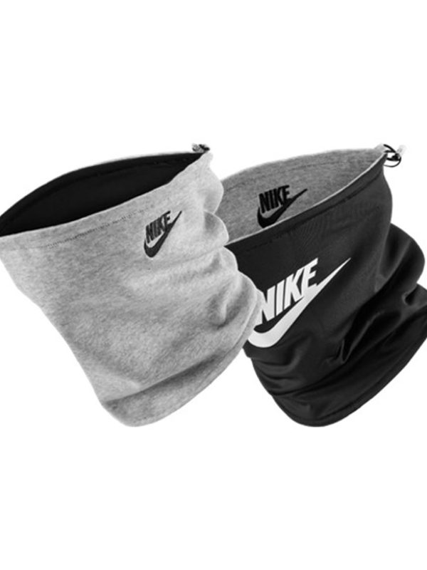 Dark Grey Heather/Black/White Nike neckwarmer reversible club fleece