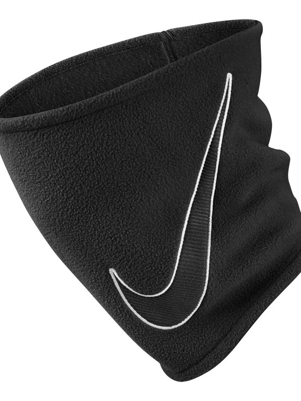 Black/White Nike fleece neckwarmer 2.0